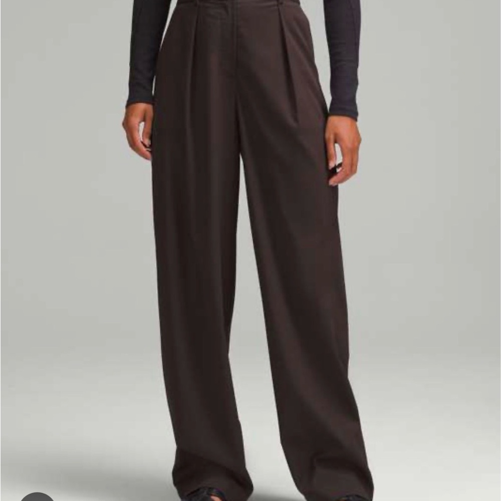 Lululemon Athletica Wide-Leg High-Rise Pants In Dark Brown
